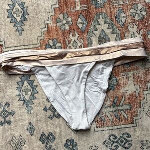 Beach Bunny White and Gold Bikini Bottom